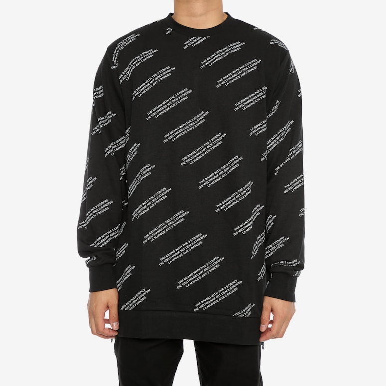 Adidas Originals ALLOVER PRINT WORD CREW Black