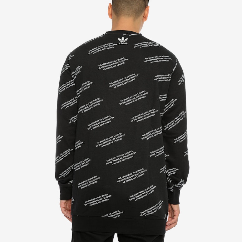 Adidas Originals ALLOVER PRINT WORD CREW Black
