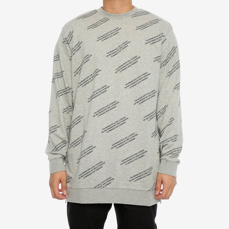 Adidas Originals ALLOVER PRINT WORD CREW Grey