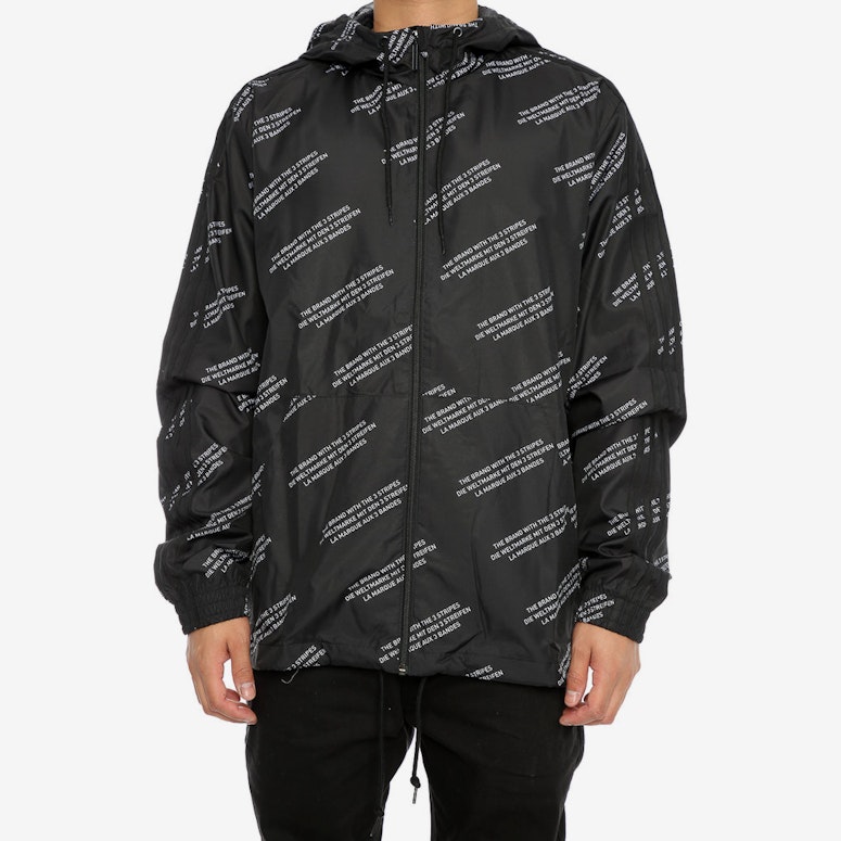 Adidas Originals ALLOVER PRINT WORD WINDBREAKER Black