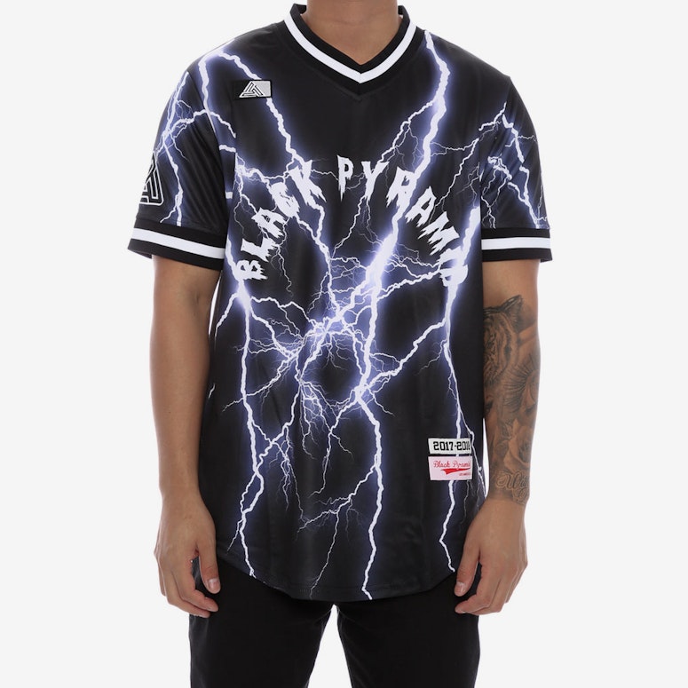 Black Pyramid BP Lightning Baseball Jersey Black