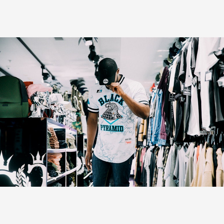 Black Pyramid BP White Tiger Baseball Jersey White