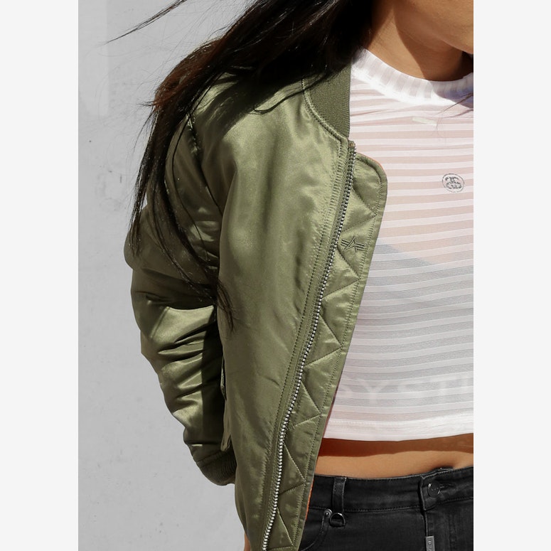 Alpha Industries Women's MA-1 Slim Flight Jacket Green