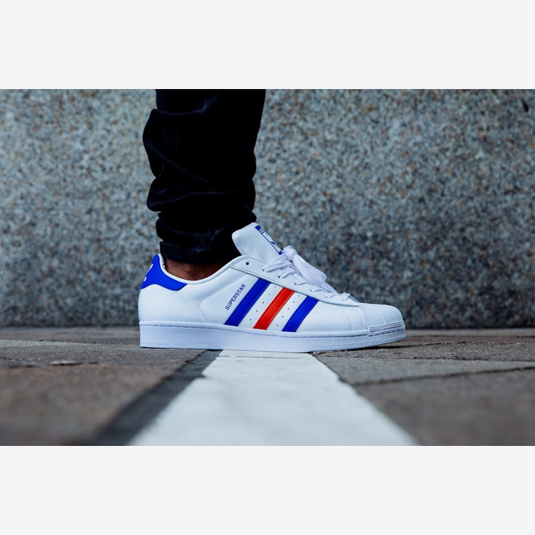 Adidas Originals Superstar White/Blue/Red