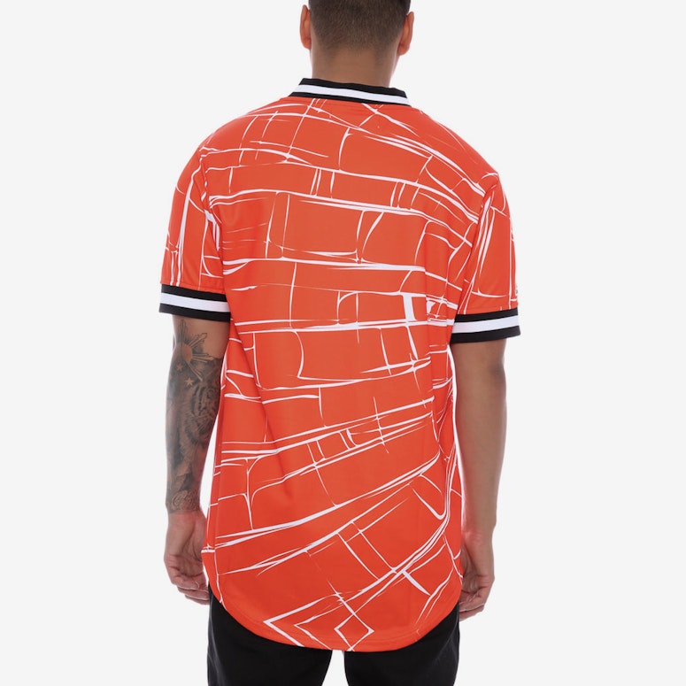 Black Pyramid Shattered Baseball Jersey Orange