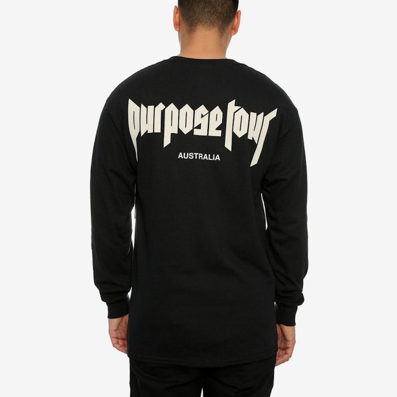 Justin Bieber Gothic Staff Long Sleeve Tee Black