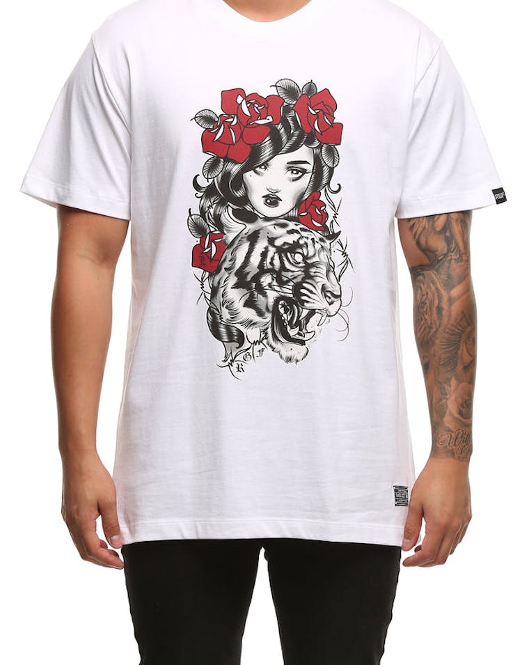 Rats Get Fat X Ly Moloney Tiger SS Tee White