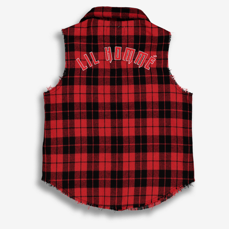 Lil Hommé Couper Cut Off Flannel Red/Black