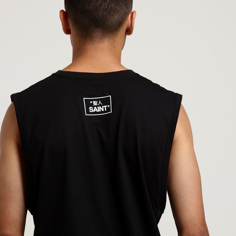 SAINT MORTA OCEANS PANELLED MUSCLE TEE BLACK/WHITE