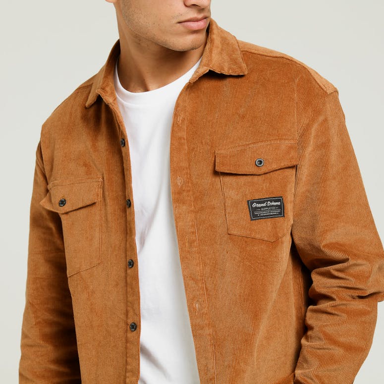 Grand Scheme Corduroy Button Up Toasted Peanut