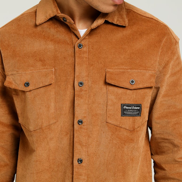 Grand Scheme Corduroy Button Up Toasted Peanut