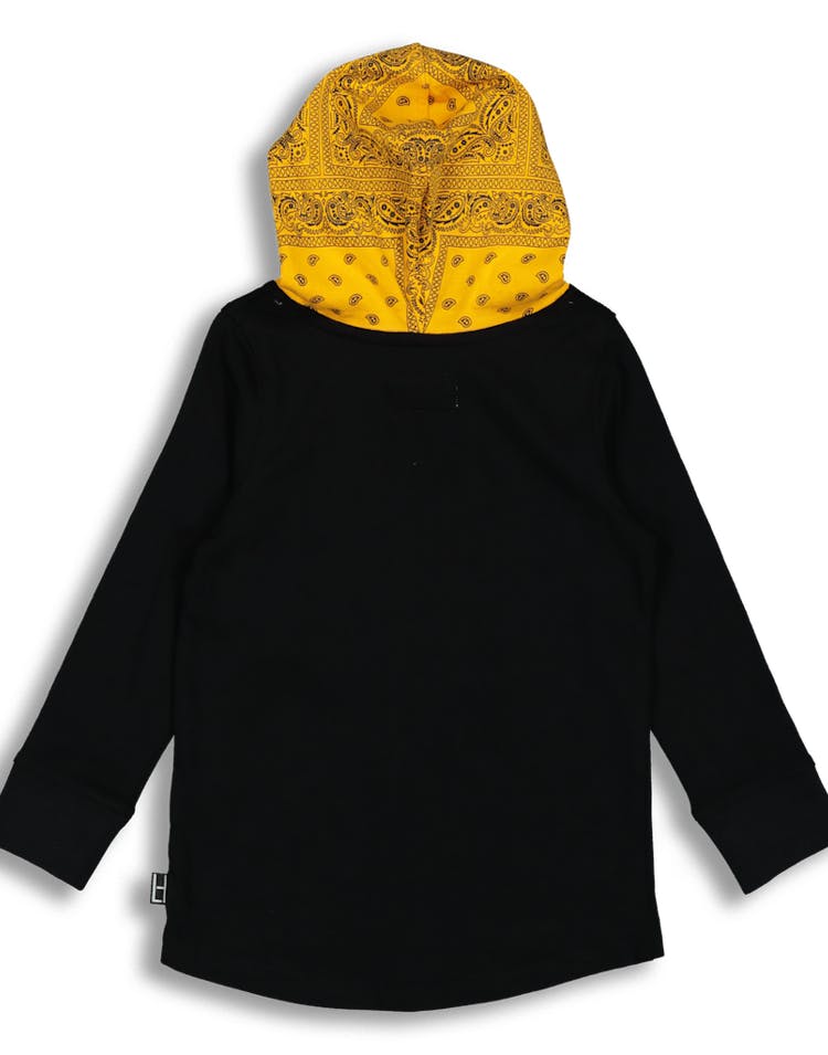 Lil Hommé LH Bandit LS Hooded Tee Black/Yellow