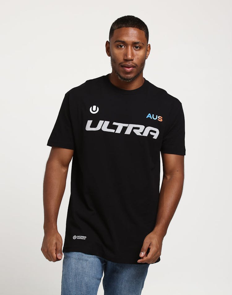 Ultra Australia Music Merch Font Logo Tee Black