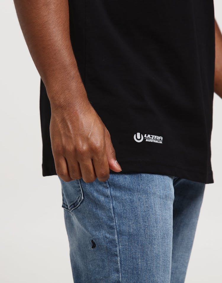 Ultra Australia Music Merch Font Logo Tee Black