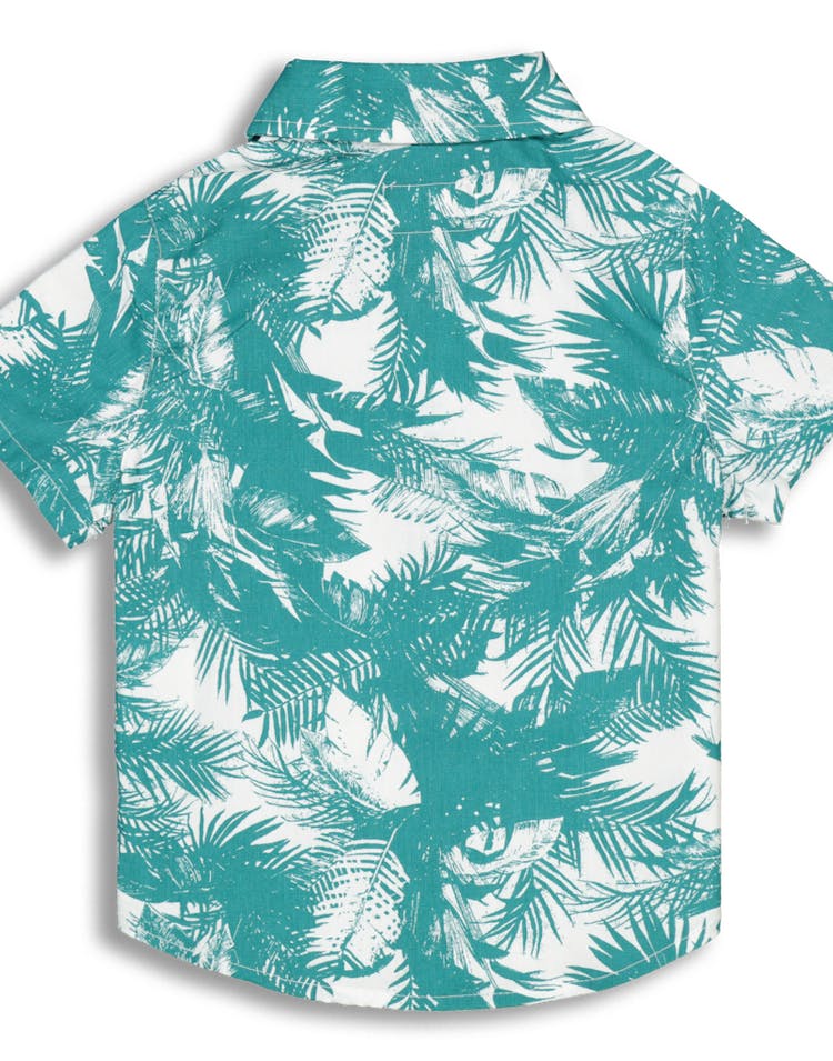 Lil Hommé Botanic Button-Up Shirt White/Blue