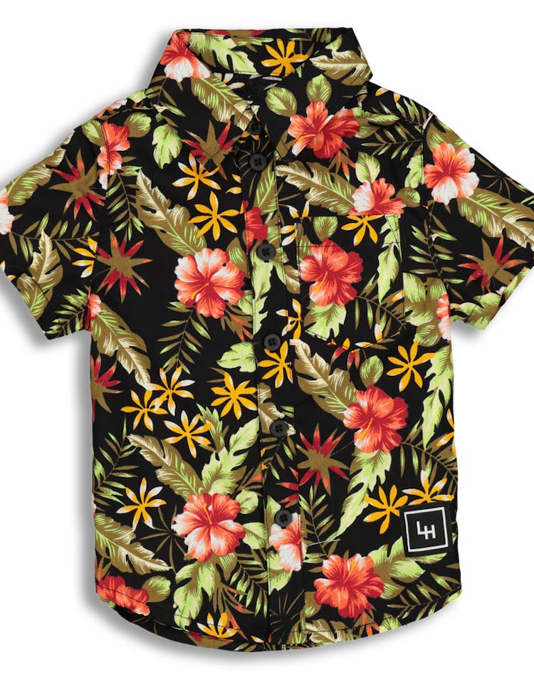 Lil Hommé Tropic Button-Up Shirt Black/Green/Red