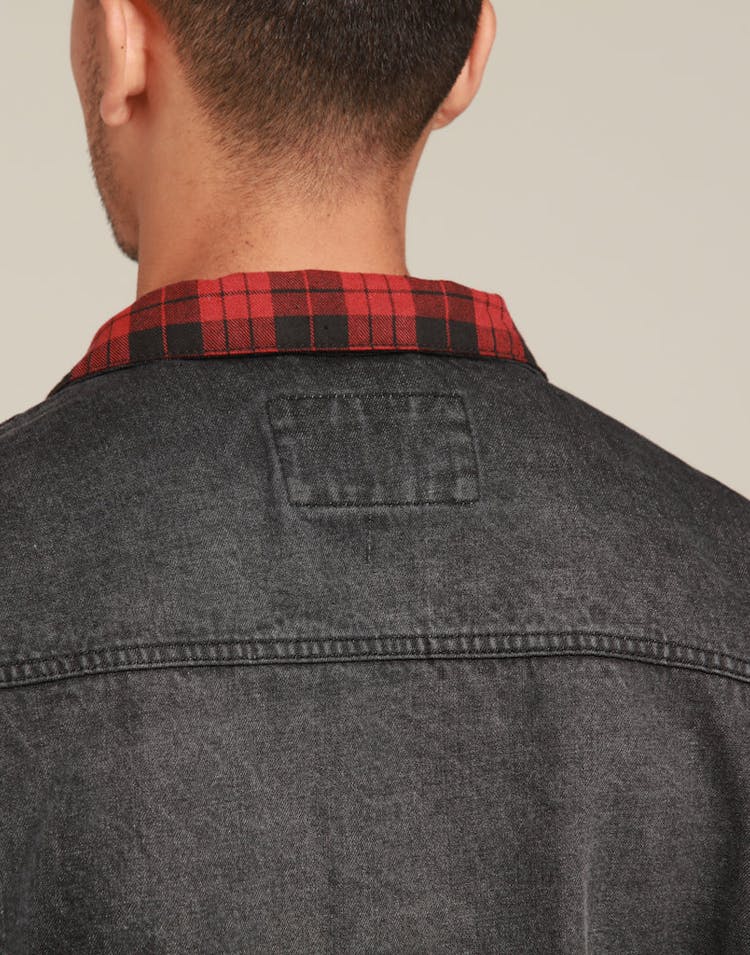New Slaves Tartan Denim Jacket Black
