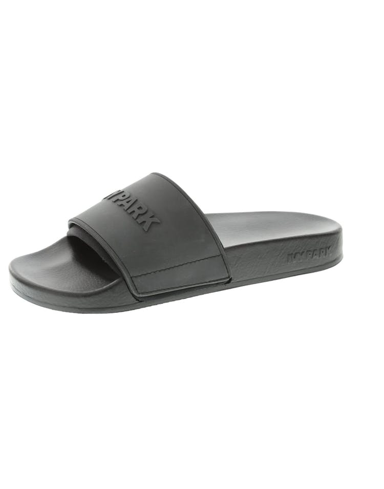 Ivy Park Neo Lined Embossed Logo Slides Black