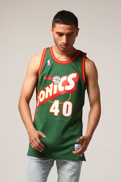 Mitchell & Ness Seattle Supersonics Shawn Kemp #40 NBA Jersey Green