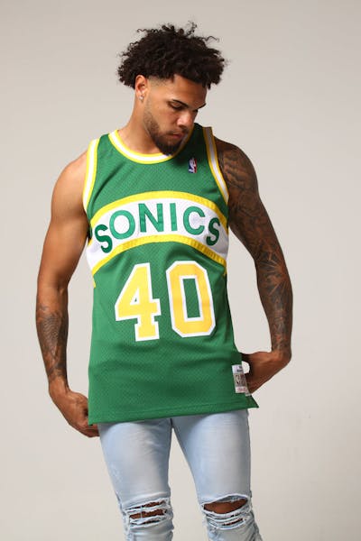 Mitchell & Ness Seattle Supersonics Shawn Kemp #40 NBA Jersey Green