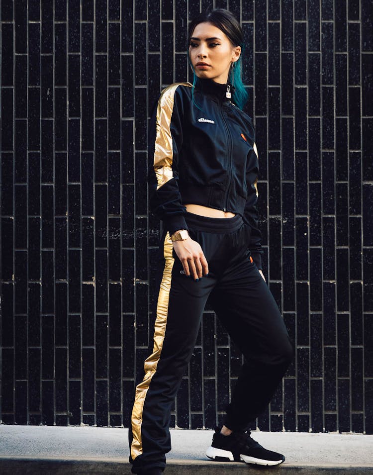 Ellesse Women's Ninad Crop Track Top Black/Rose Gold