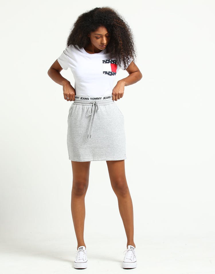 Tommy Jeans Women's TJW Casual Sweat Skirt Pale Grey