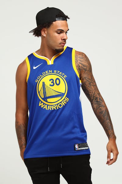Stephen Curry #30 Golden State Warriors Nike Icon Edition Authentic Jersey Blue/White/Yellow