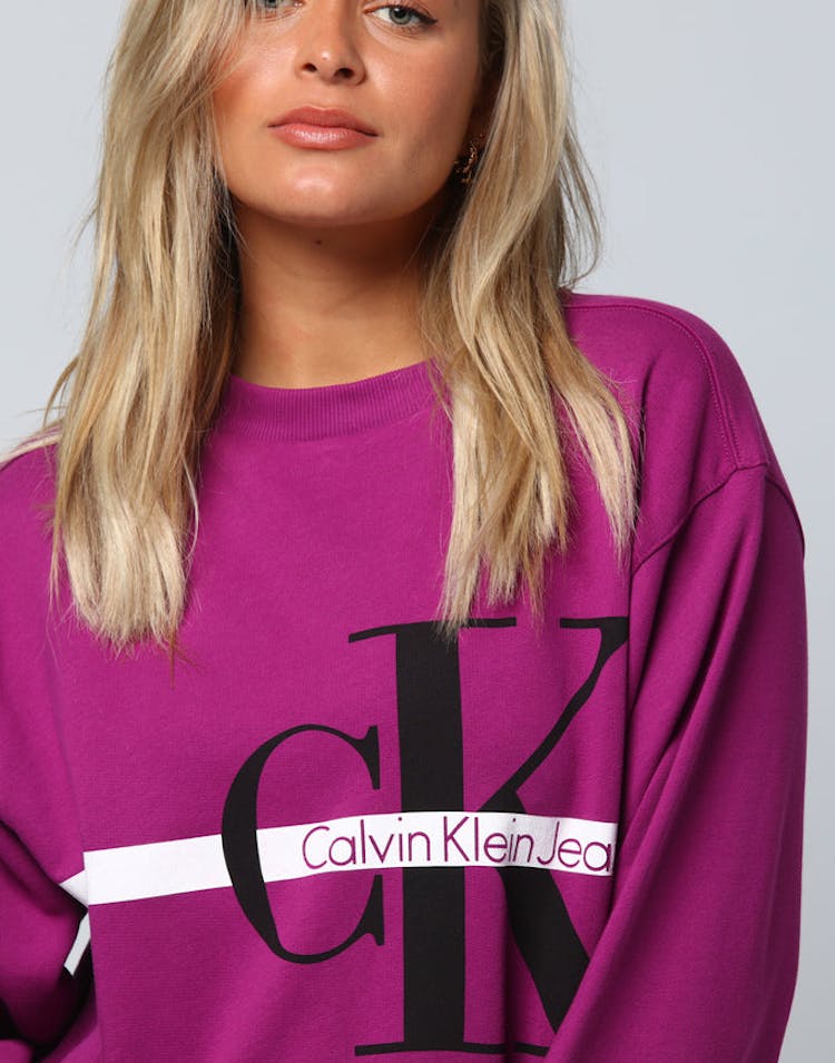 Calvin Klein Women's Monogram Crewneck Wine