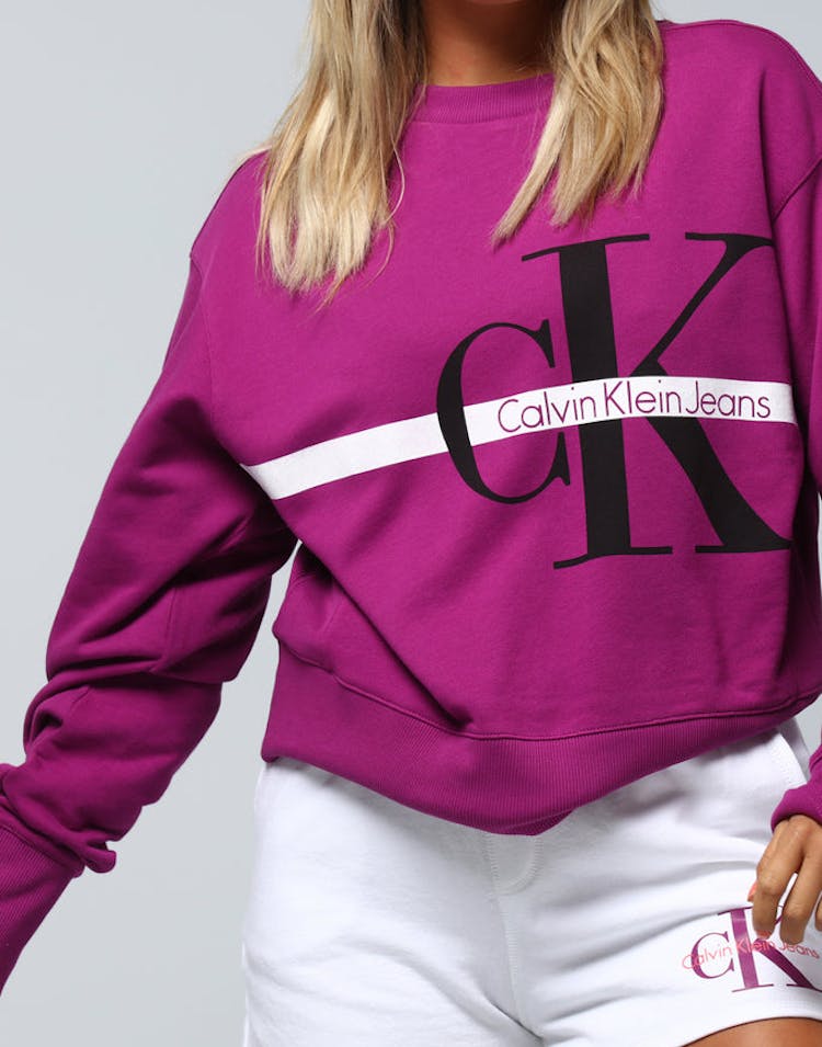 Calvin Klein Women's Monogram Crewneck Wine