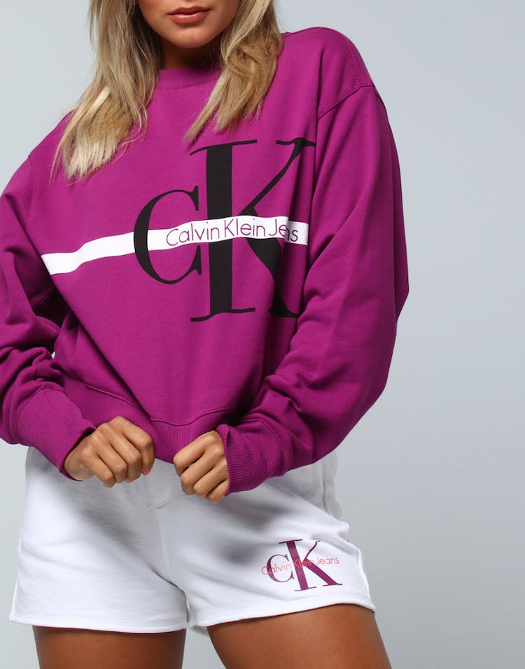 Calvin Klein Women's Monogram Crewneck Wine