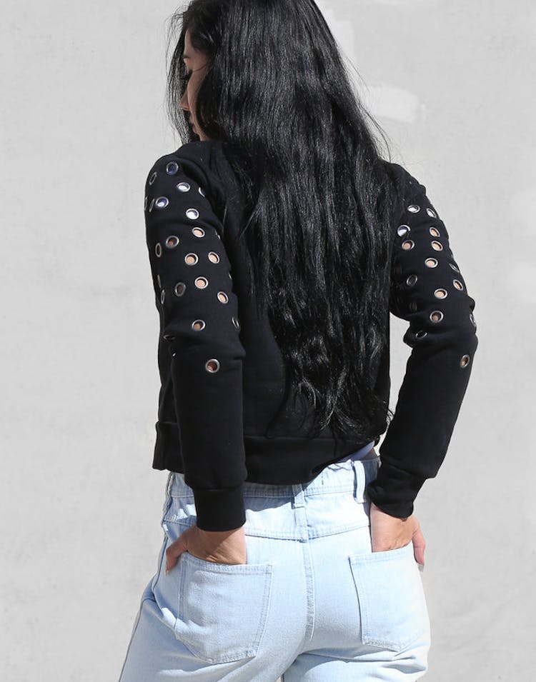 Nana Judy Stanton Eyelet Sweater Black