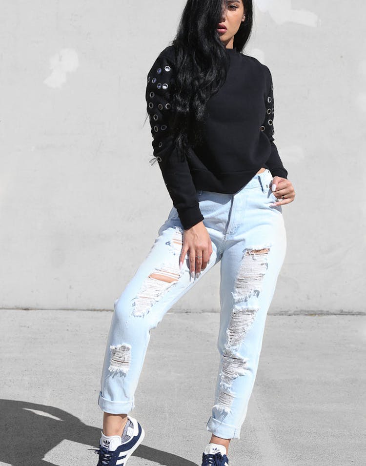 Nana Judy Stanton Eyelet Sweater Black
