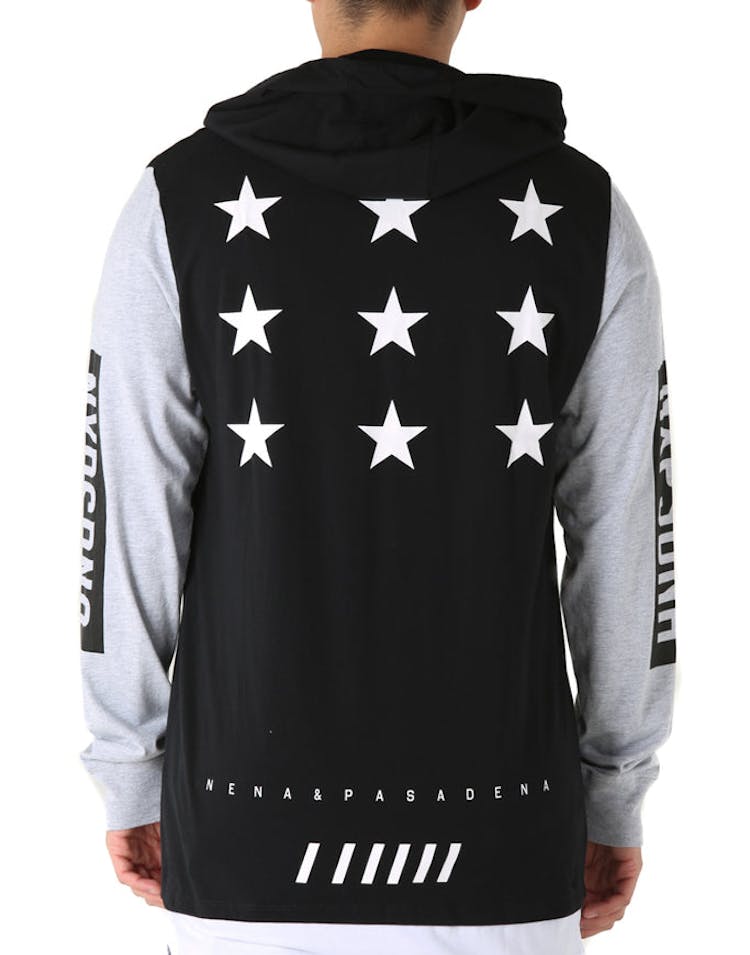 Nena and Pasadena Turbine L/S Hooded Tee Black/Grey