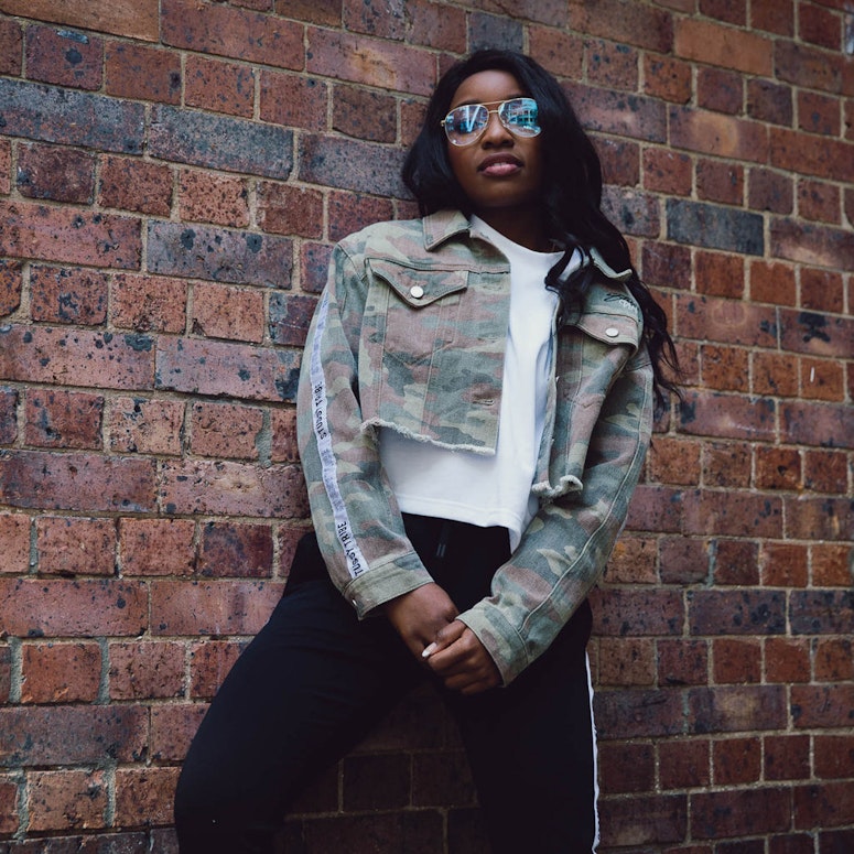 Stussy Women's Clique Jacket Camo Denim