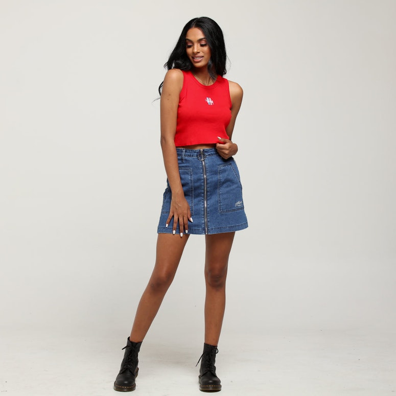 Stussy Women's Graffiti Bar Cut Off Tank Red