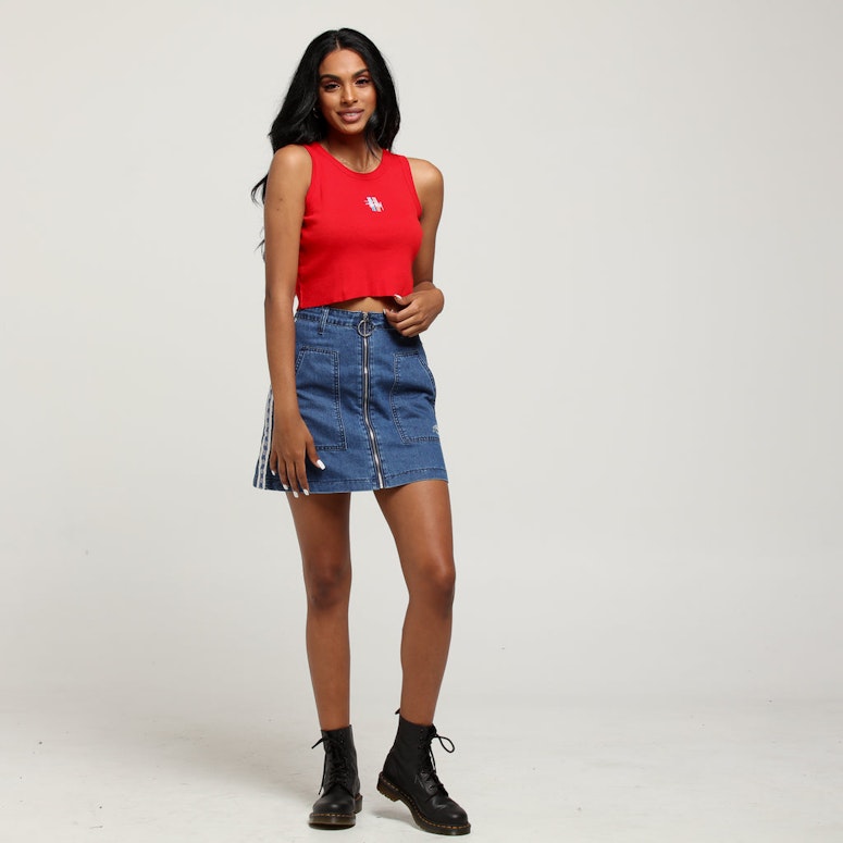 Stussy Women's Graffiti Bar Cut Off Tank Red