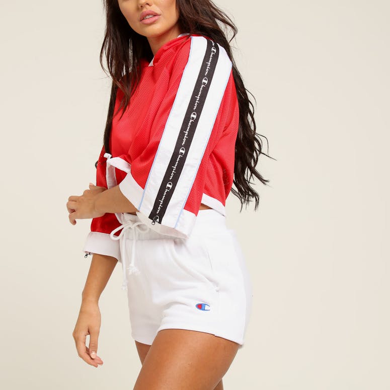 Champion Women's Hooded Crop Mesh Top Red