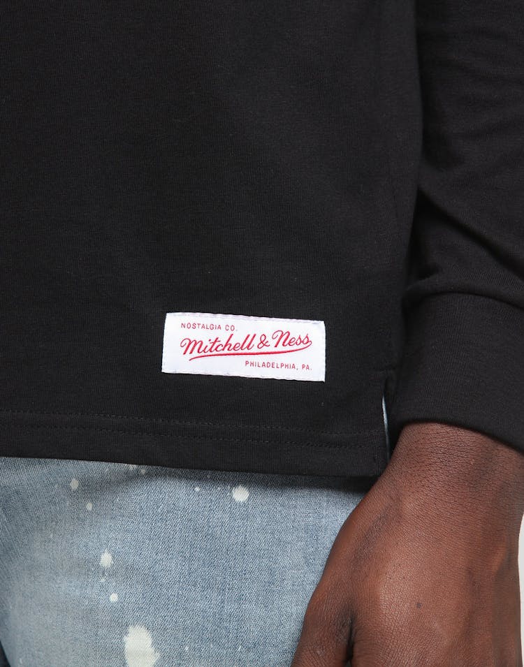 Mitchell & Ness Chicago Bulls Wordmark LS Tee Black