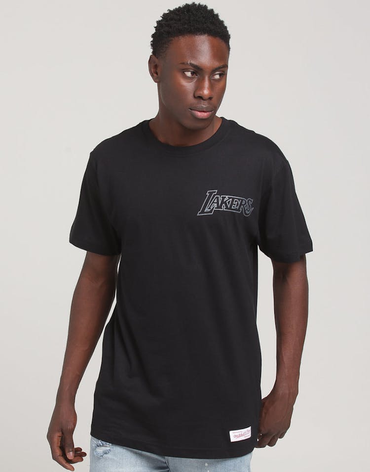 Mitchell & Ness Los Angeles Lakers Tonal Wordmark SS Tee Black
