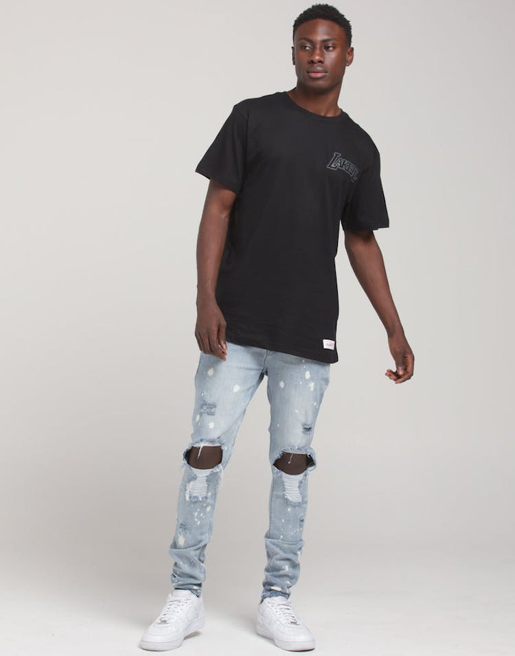 Mitchell & Ness Los Angeles Lakers Tonal Wordmark SS Tee Black