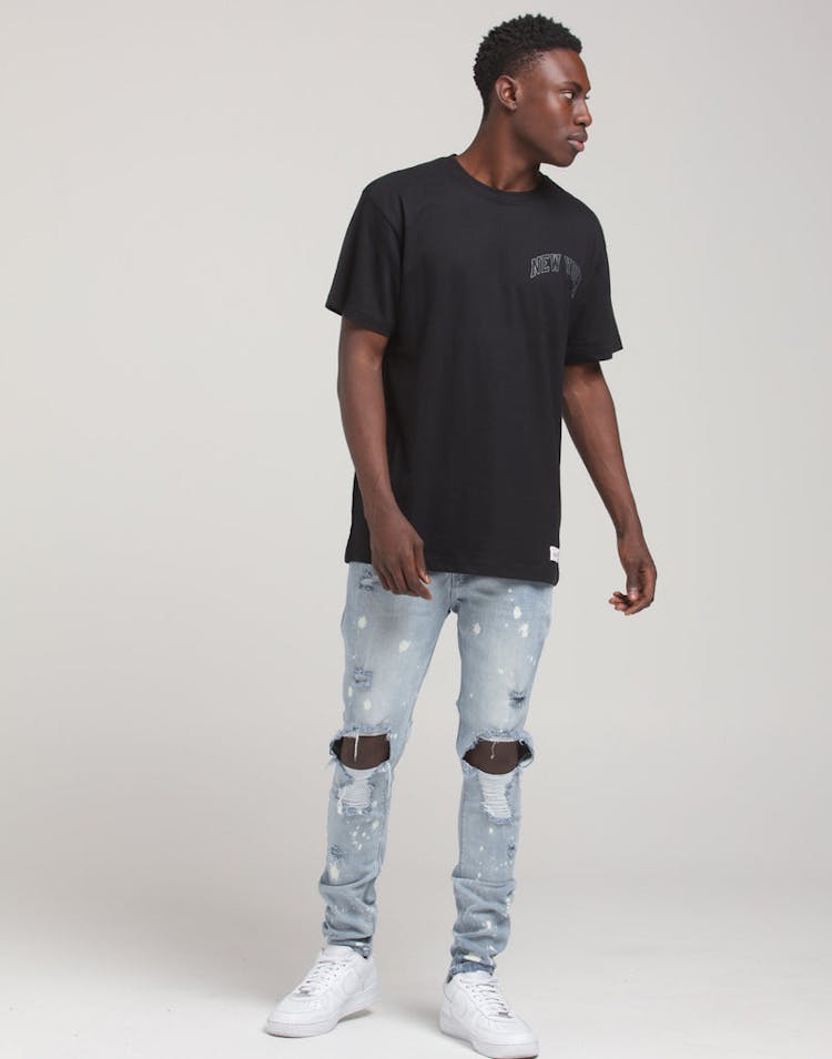 Mitchell & Ness New York Knicks Tonal Wordmark SS Tee Black