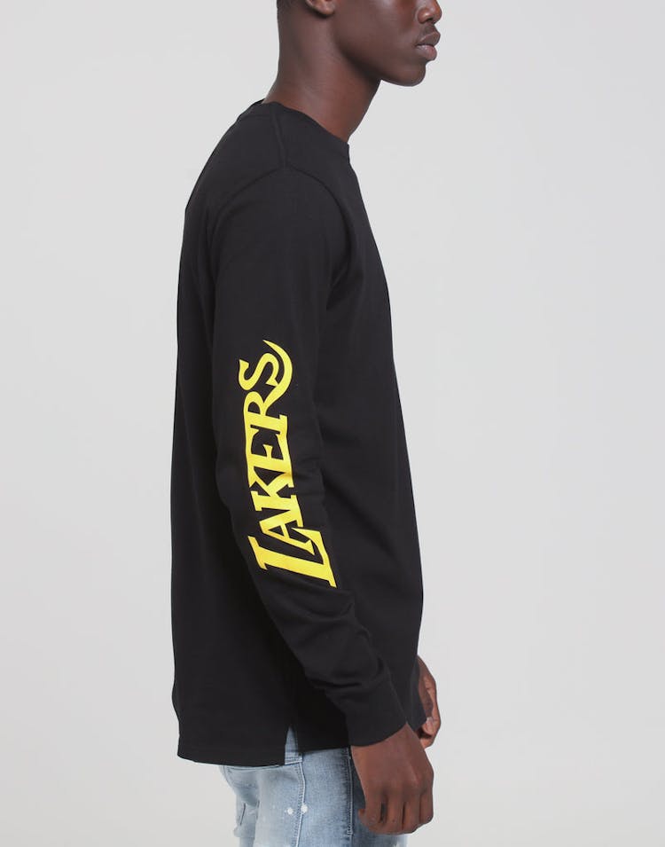 Mitchell & Ness Los Angeles Lakers Wordmark LS Tee Black