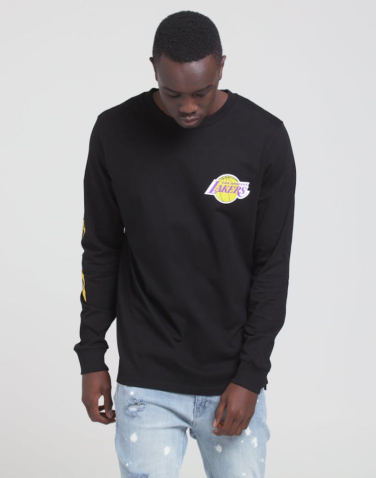 Mitchell & Ness Los Angeles Lakers Wordmark LS Tee Black