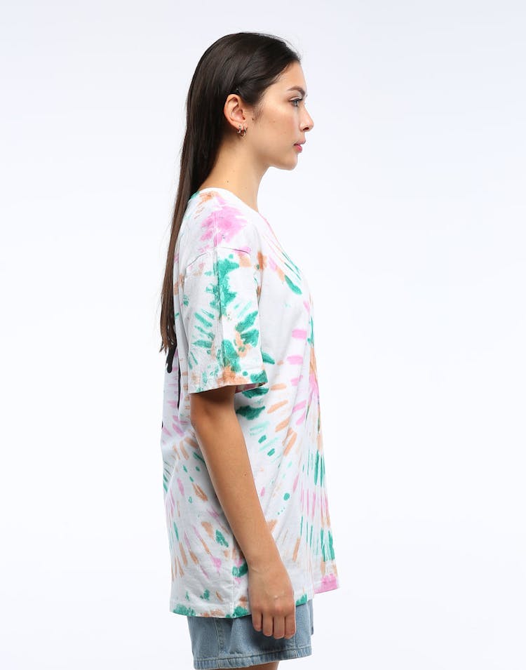 Stussy Women's Kingley OS Tee White Tie Die