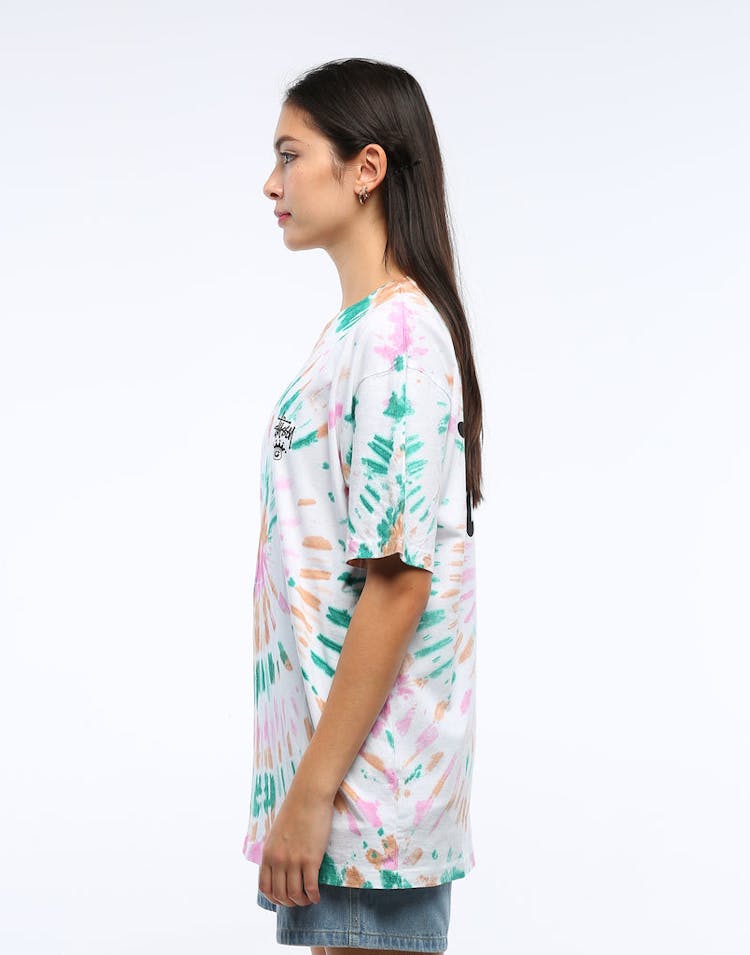 Stussy Women's Kingley OS Tee White Tie Die