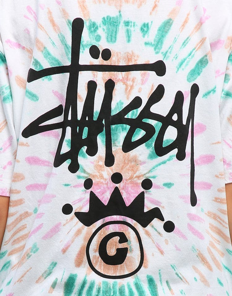 Stussy Women's Kingley OS Tee White Tie Die