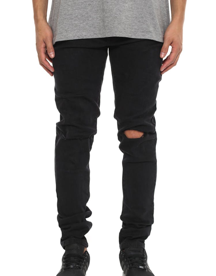 Courant Distress Knee Jean Black