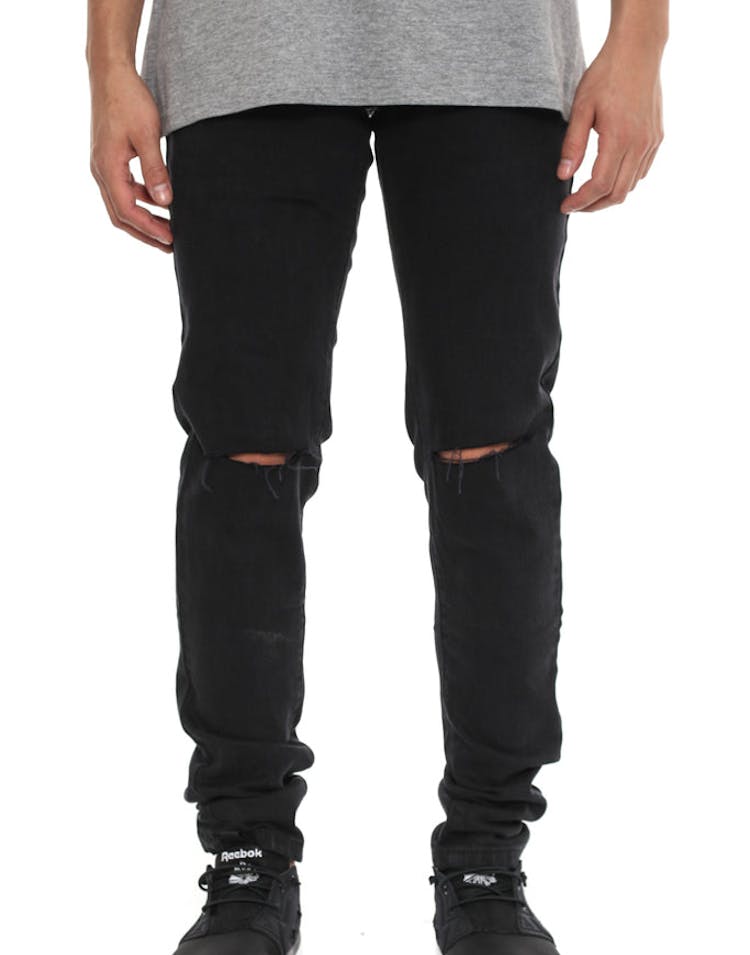 Courant Distress Knee Jean Black