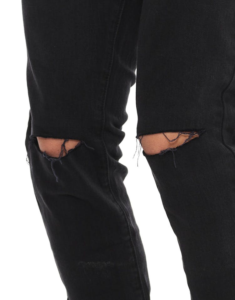 Courant Distress Knee Jean Black