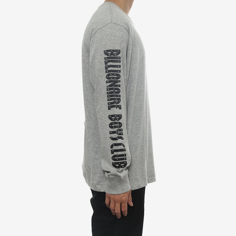 B Logo Long Sleeve Tee Grey/black